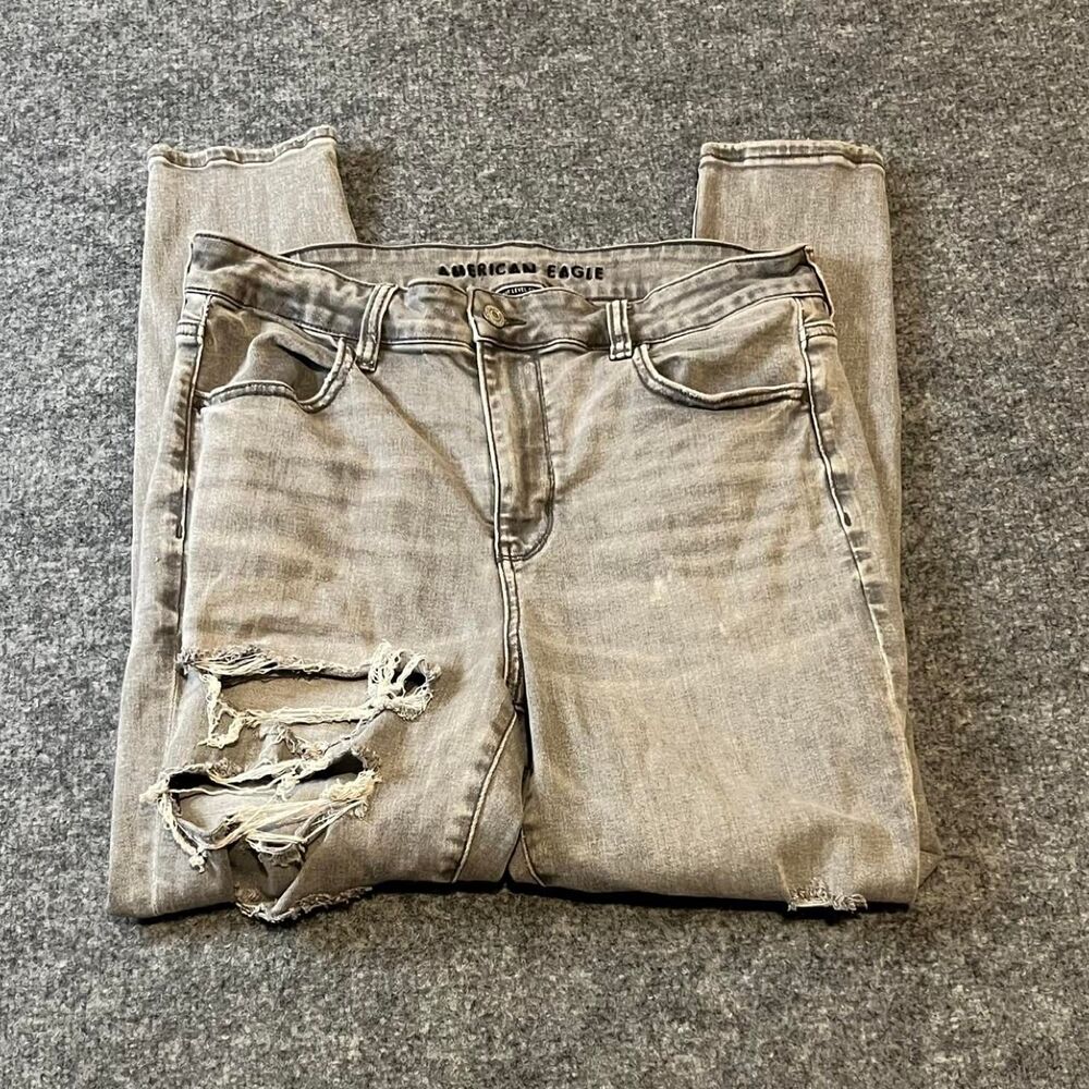 American-eagle Women's Grey and Brown Jeans